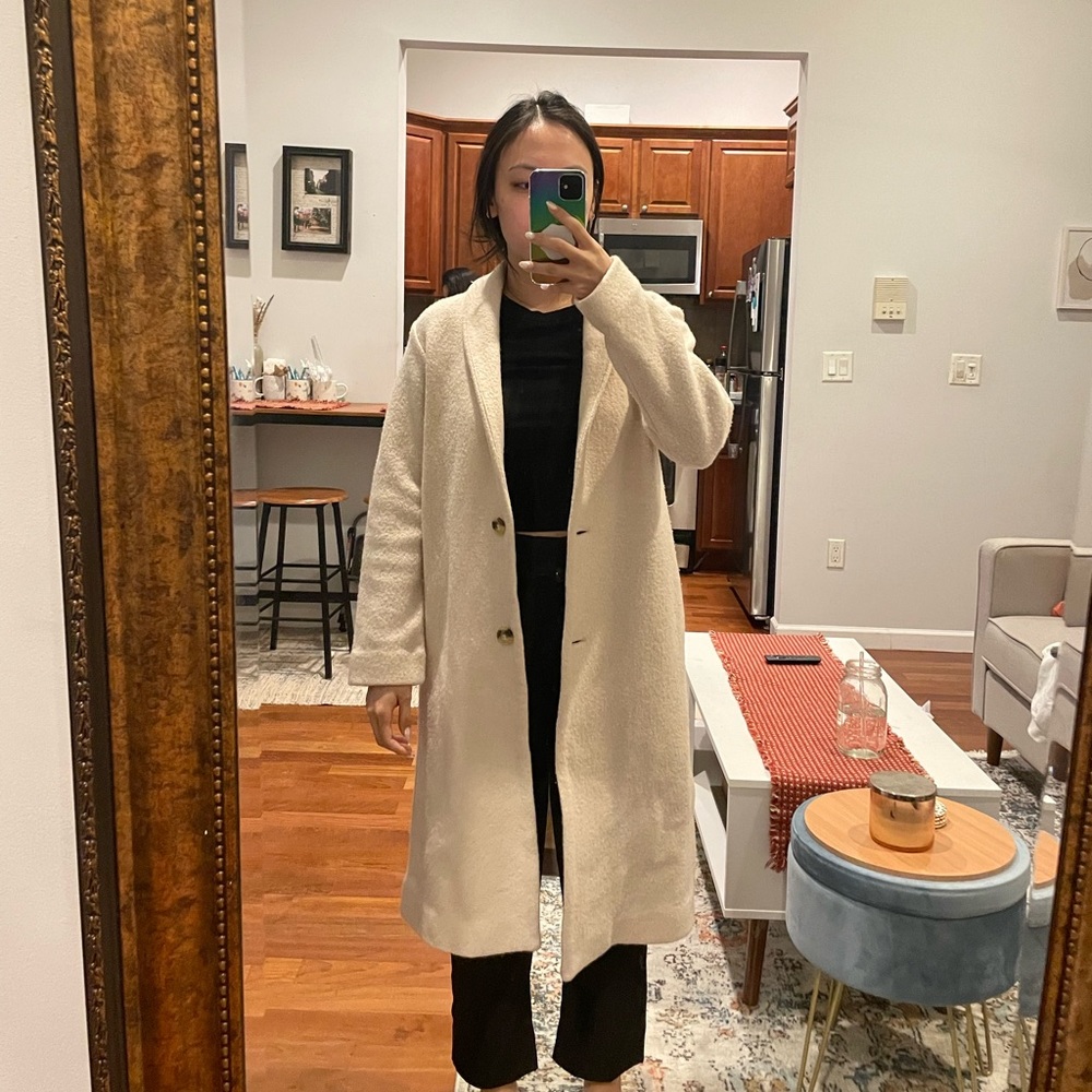 Aritzia Wilfred cream long coat — size XS
